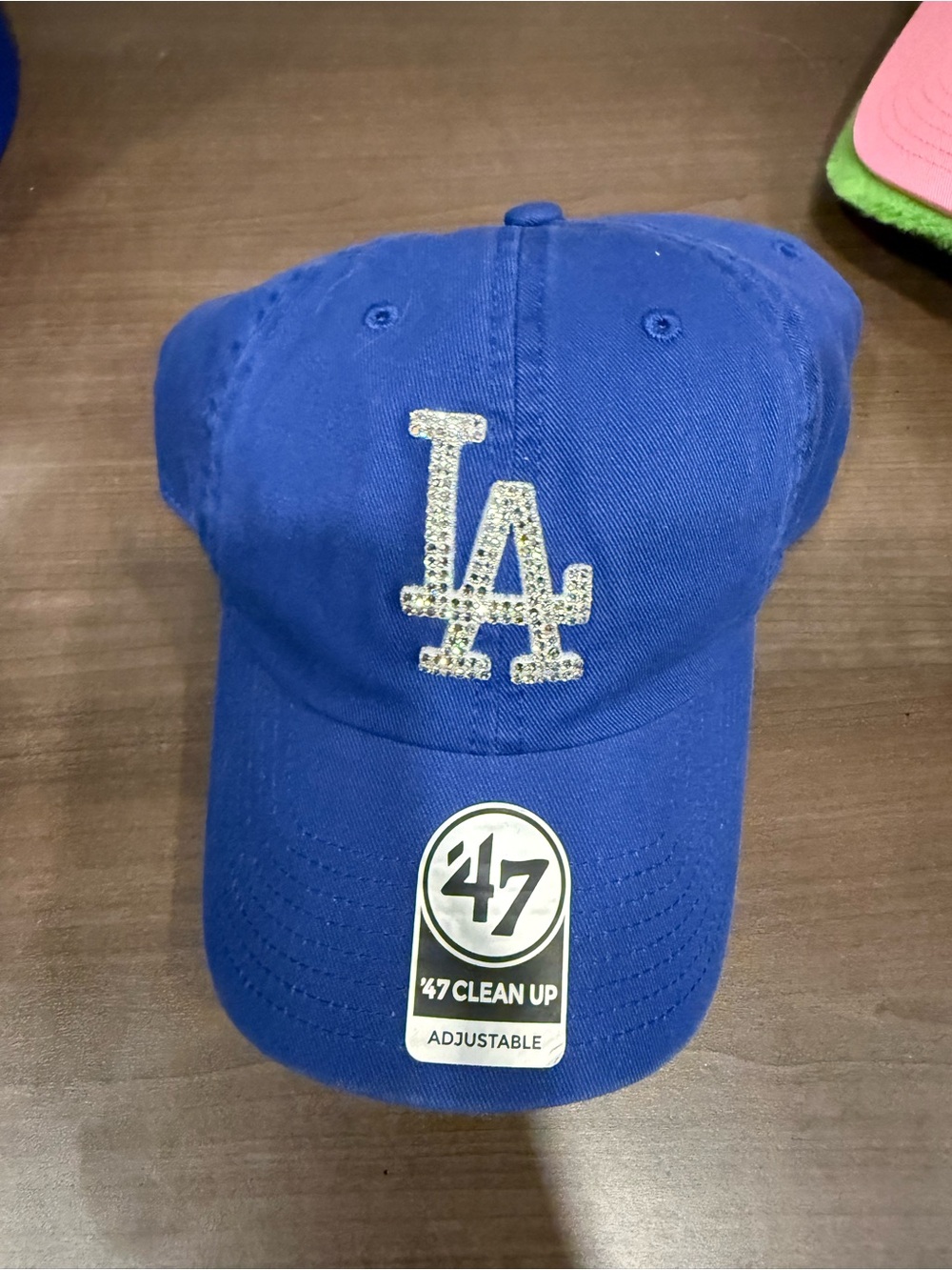 47 Brand Royal Blue LA Baseball Cap with Rhinestone Logo